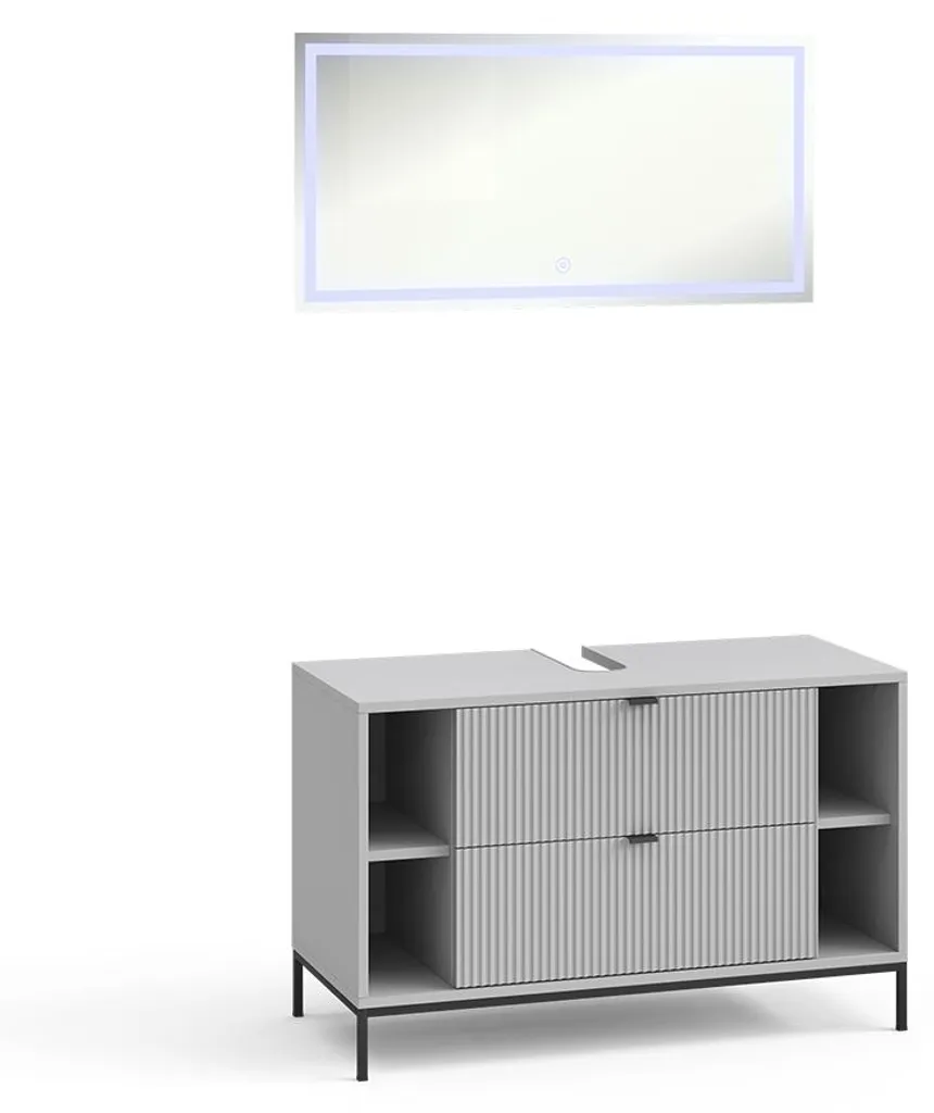 Ensemble Meuble de Salle de Bain Gris 2 Éléments Vicco Eliza Moderne