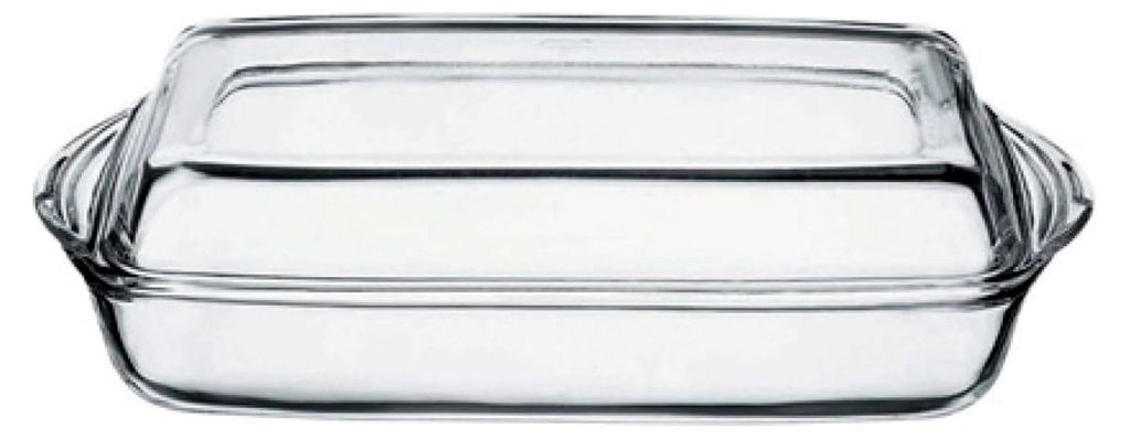Auflaufform aus Glas mit Deckel, 2 l