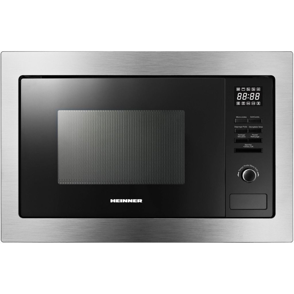 Heinner HMW-MDBI25GDIX Einbau-Mikrowelle 25L, 900W, Grill 1000W, Digital, Schwarz/Silber