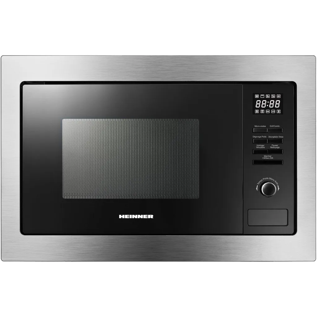 Heinner HMW-MDBI25GDIX Micro-ondes Encastrable 25L 900W Grill Noir
