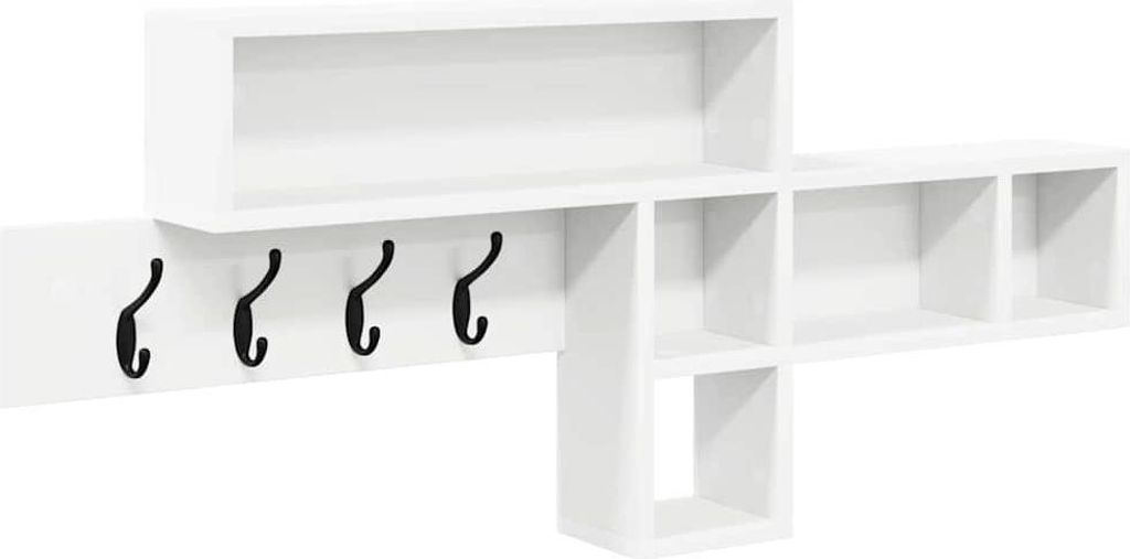 Vešiak na stenu Biela 100 x 12 x 43,5 cm Kompozitné drevo Obrázok produktu 