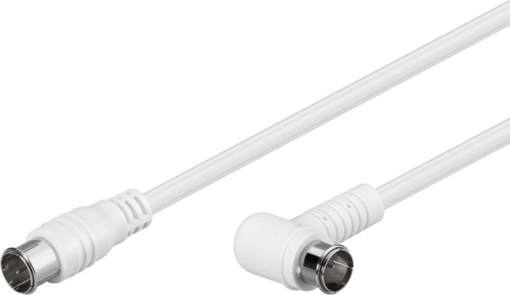 Goobay 67350 - Koaxialkabel (F-Stecker, F-Stecker, 5 m, Stecker/Stecker, Weiß, 75 Ω)