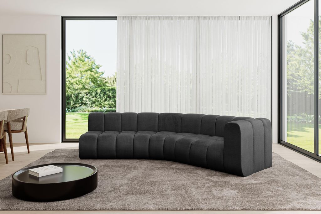 ALTDECOR Modulares Sofa Ecksofa in L-Form - Karex-L1 - 308x194x70 cm Schwarz - Corner modular Sofa Eckcouch Couch Wohnlandschaft Cauchsofa Bodensof...
