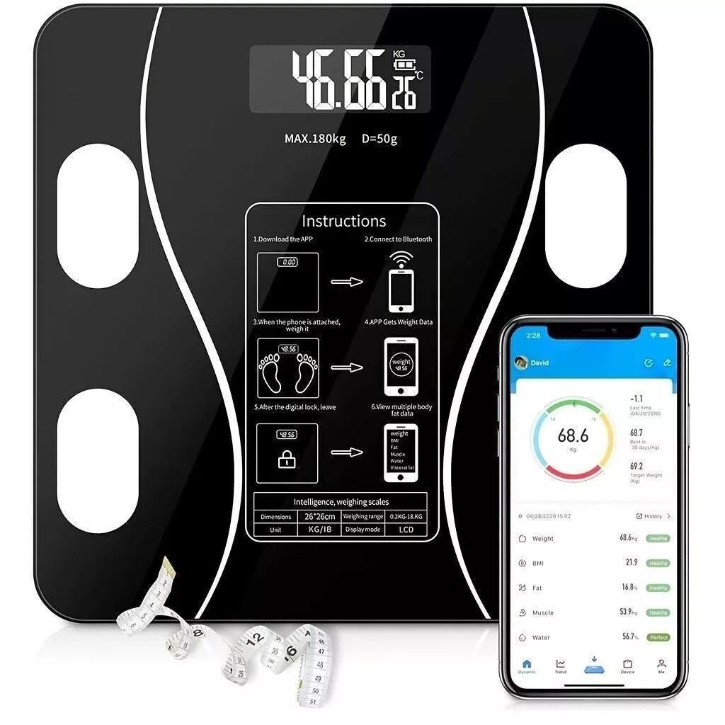 Digitale Personenwaage bis 180 kg mit App – Smart Produktbild 