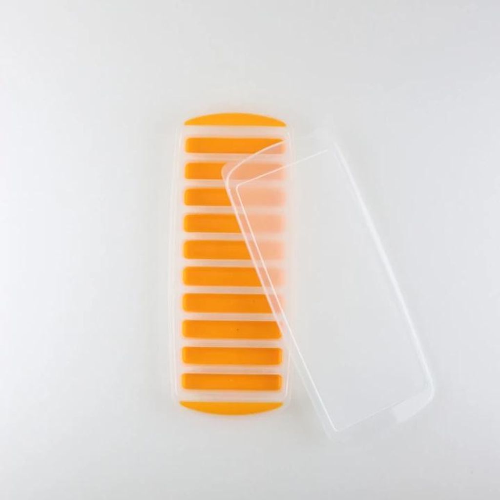 Eiswürfelform - Stabförmig - Orange - 2er Set - Ice Cube Mold - Eiswürfelbereiter - Eiswürfelform - Eiswürfelmaschine - Eiswürfelform mit Deckel
