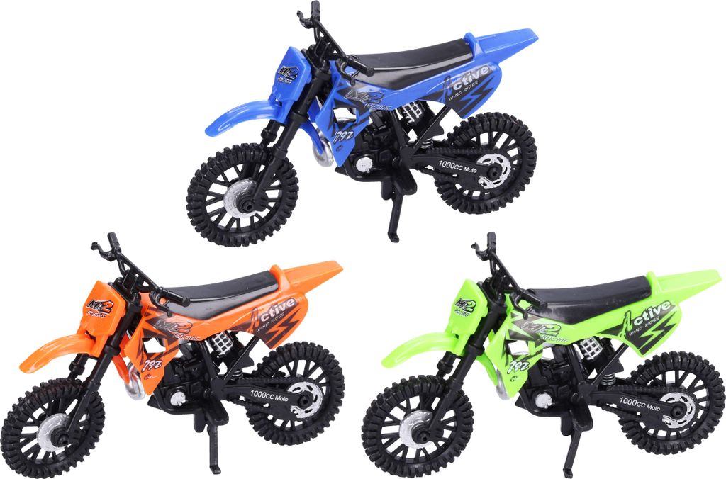 Geländemotorrad Spielzeug, 12er Set, mit Freilauf, farbig Produktbild 
