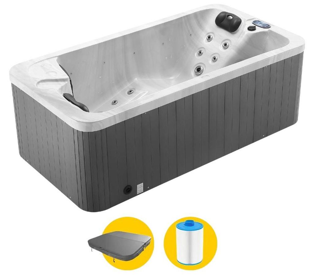 W'eau Whirlpool Iseo 2 Personen 22 Düsen Grau Plug & Play