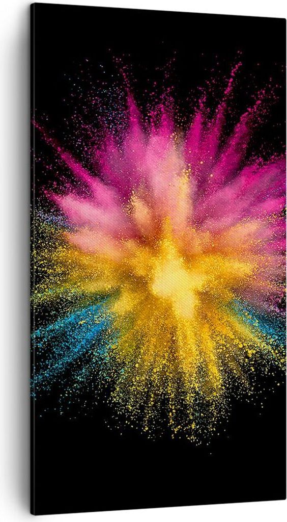 Bild auf Leinwand - Leinwandbild - Einteilig - Bunt Staub Explosion - 45x80cm - Wand Bild - Wanddeko - Wandbilder - Leinwanddruck - Bilder - Wandde...