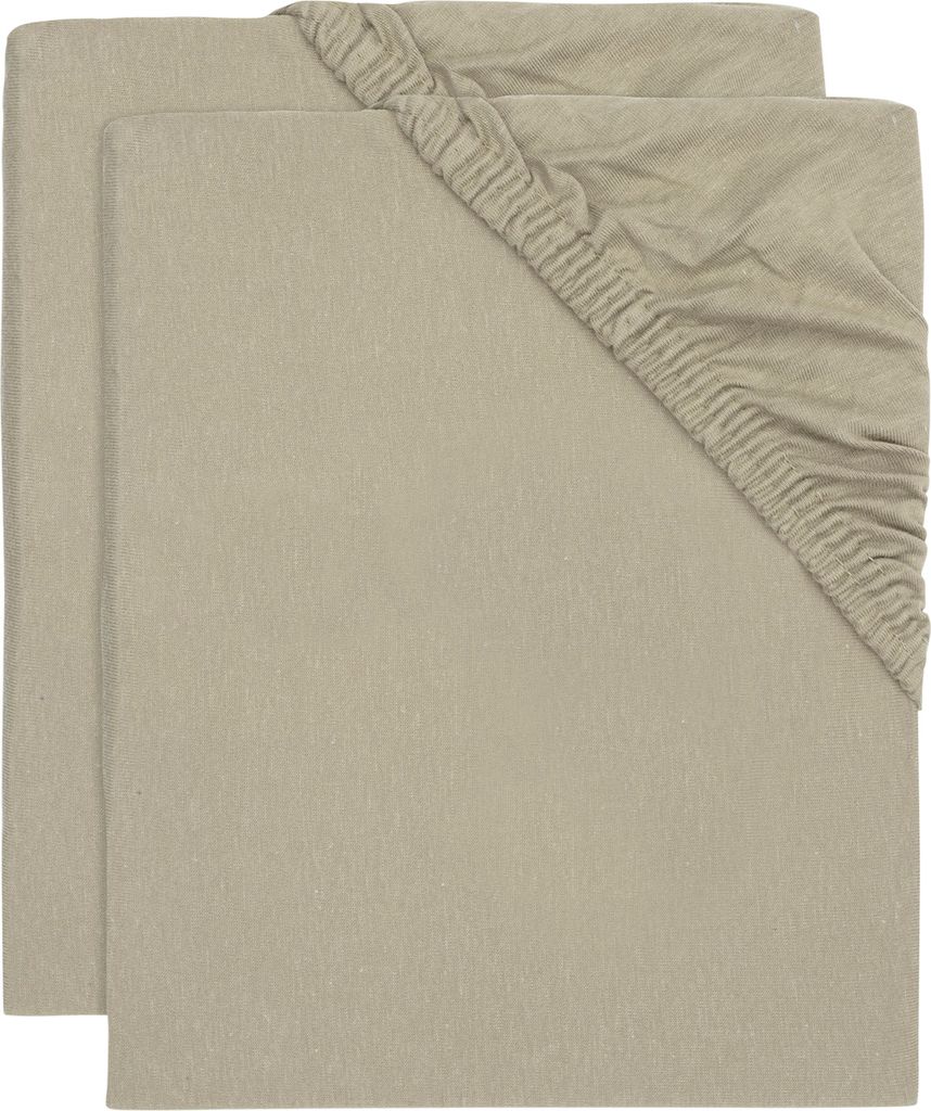 Jollein Jersey Bettlaken - 60 x 120 cm - 2 Stück - Olive Green