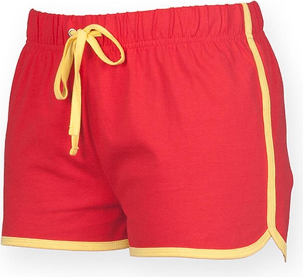 SF Women SK069 | Ladies Retro Shorts - Farbe: Red/Yellow - Größe: L