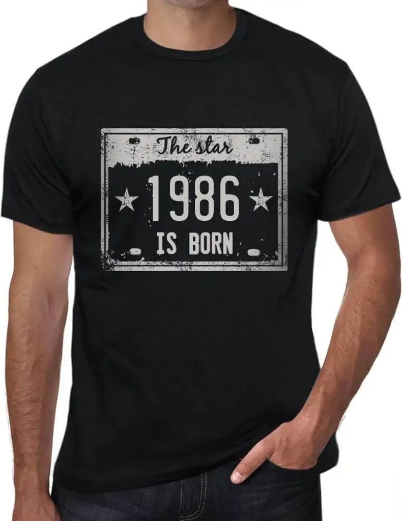 Herren Grafik T-Shirt Der Star wird 1986 geboren – The Star Is Born in 1986 – Geschenk 38. Geburtstag Jahrestag 38 Jahre Jubiläum 38 Jährige ...