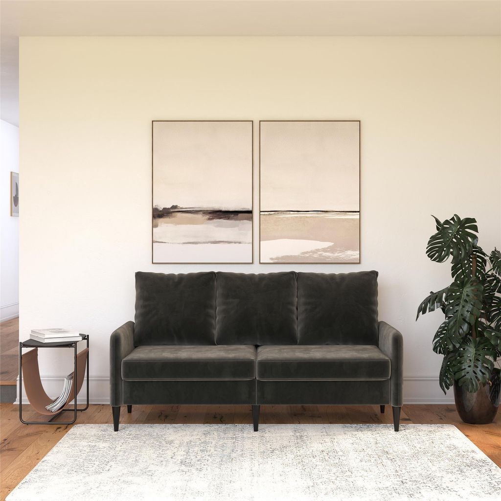 Corah | 3-Sitzer Sofa in Samt Dunkelgrau