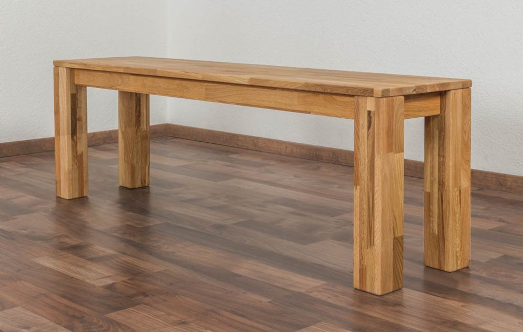 Bank Wooden Nature 132 Eiche massiv - 140 x 33 cm (L x B) Produktbild 