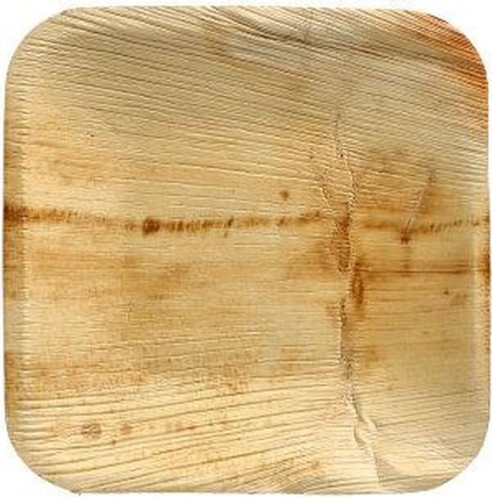 Papstar Teller aus Palmblatt "pure" eckig 15 x 15 cm, 4 x 25 Stück