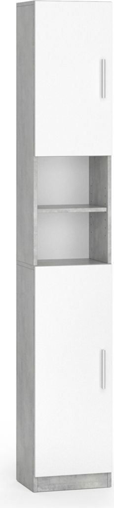 Vicco Badschrank Luis, 32 x 190 cm, Beton/Weiß Produktbild 1