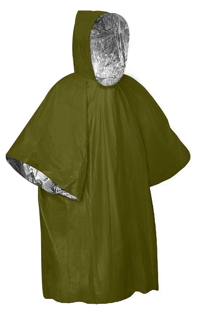 Notfall-Überlebensponcho, wasserdicht, winddicht, mit Kapuze, tragbar, für Outdoor-Aktivitäten wie Camping, Wandern und Reisen, Regenmantel