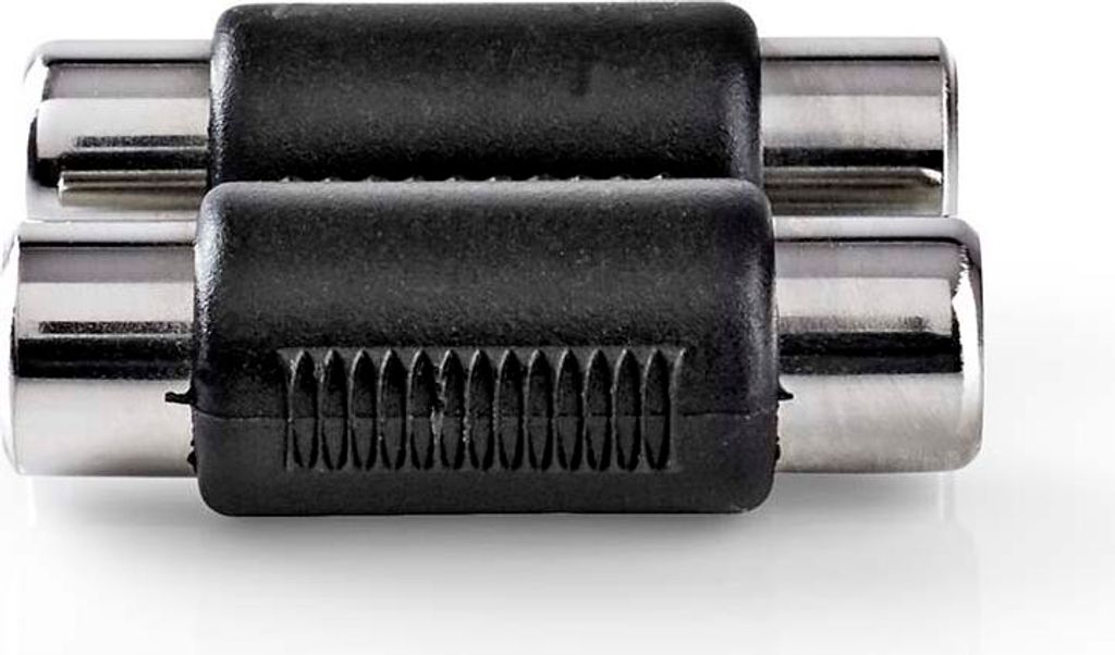 Nedis Stereo-Audio-Adapter - 2x Cinch Buchse - 2x Cinch Buchse - Vernickelt - Gerade - ABS - Schwarz - 1 Stück - Box