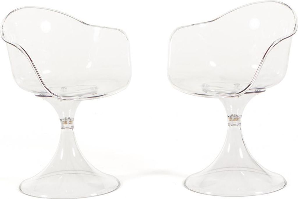 Set 2 transparente Stühle aus Polycarbonat mit elegantem und futuristischem Design, einteilig und leicht, ideal für Wohnzimmer, Büro, Bar und Re...