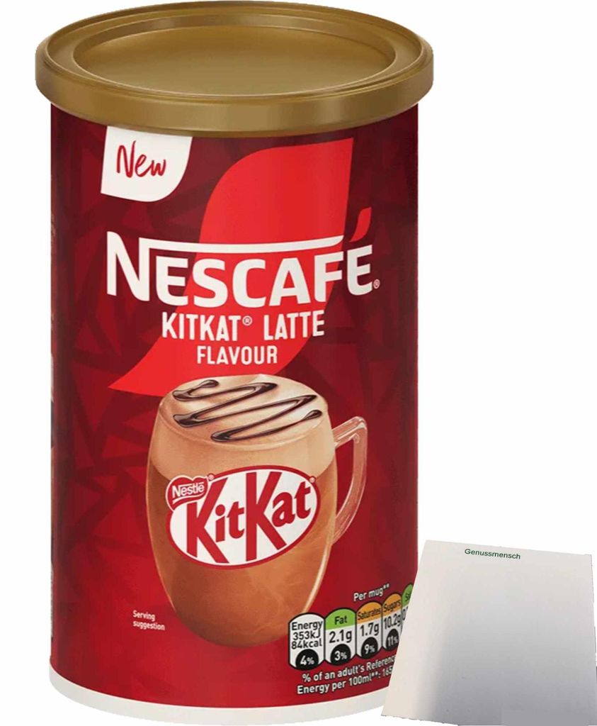 Nescafé Latte KitKat Kaffeepulver (273g Dose) + usy Block Produktbild 