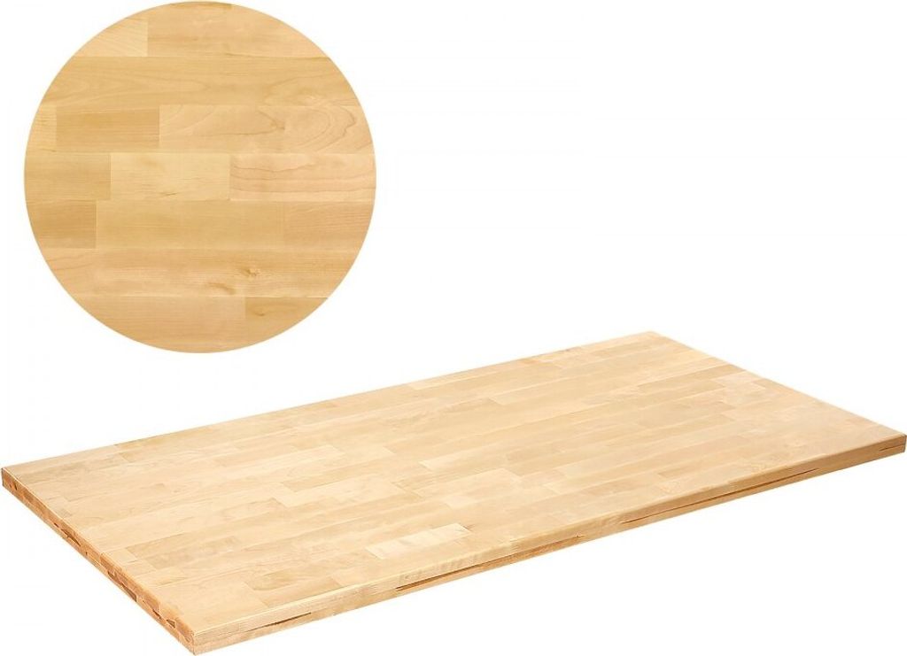 Massivholz Tischplatte - 119,9 x 74,9 x 3,8 cm - rechteckige Ahorn-Schreibtischplatte - hochwertige Holzplatte für Möbel