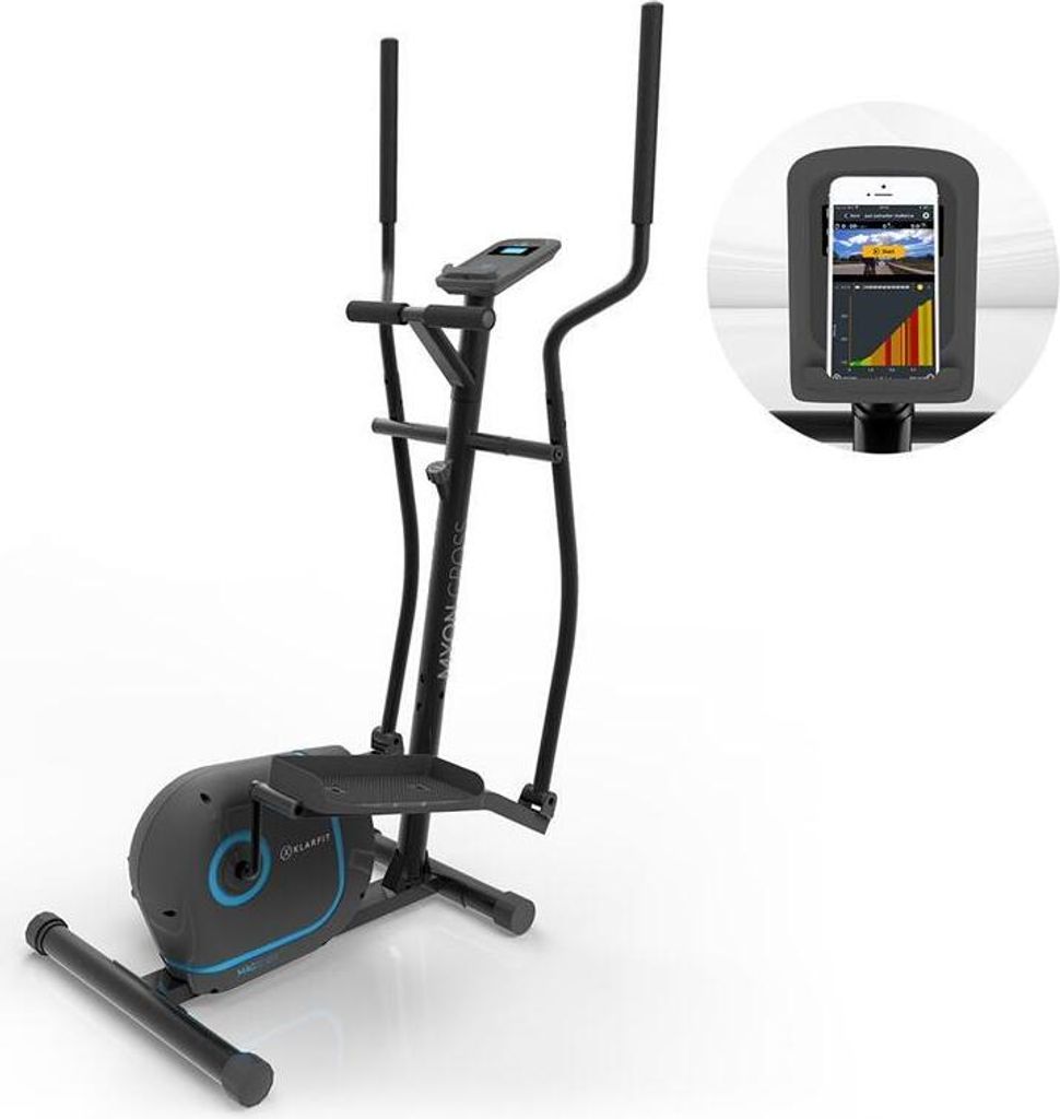 Kraftfit Crosstrainer, Stepper für Zuhause, Leiser Heimtrainer, Fitnessgerät für Zuhause, Hometrainer, Ellipsentrainer mit 12kg Schwungmasse, Wi...