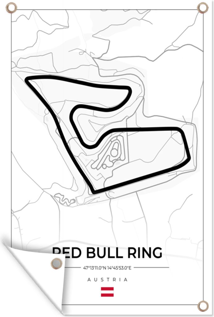 MuchoWow 60x90 cm Outdoor-Poster Gartendeko Sichtschutz Garten Poster für den Garten F1 - Rennstrecke - Red Bull Ring - Österreich - Rennstreck...