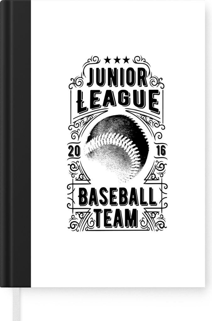 MuchoWow Notizbuch Tagebuch Haushaltsbuch Notebook A5 "Jugendliga, Baseballmannschaft" auf weißem Hintergrund - Notizblock - Notizheft - Noteboo...