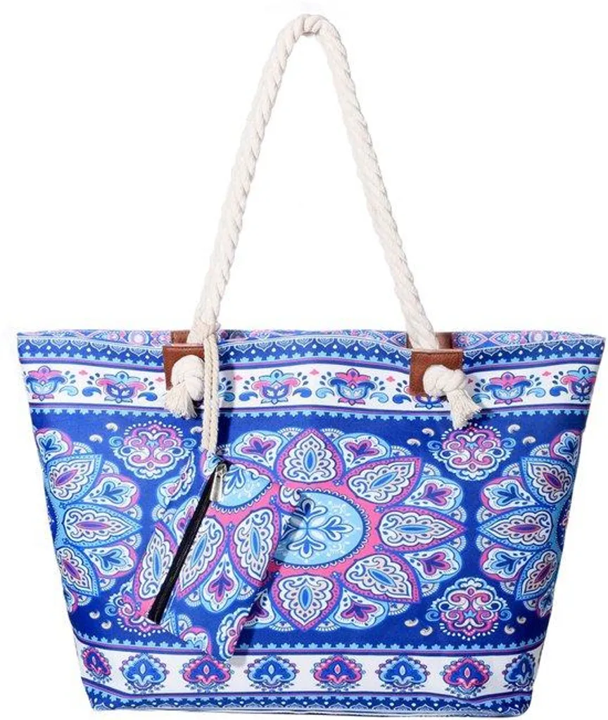 Grand sac de plage imperméable Mandala avec fermeture zippée XL