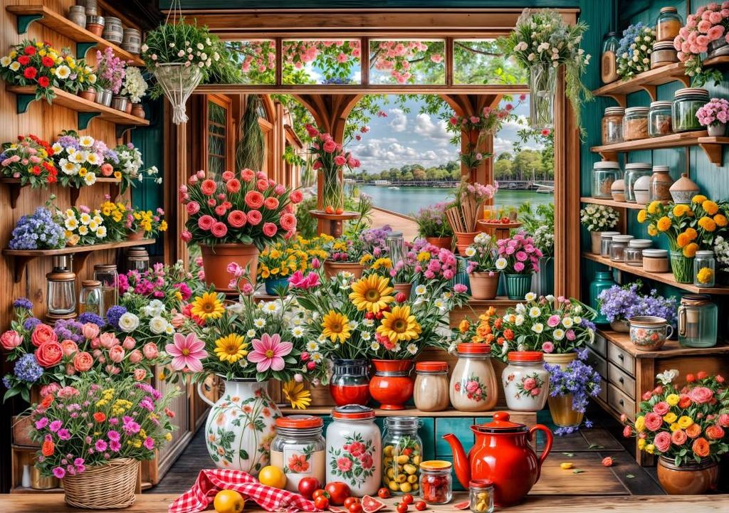 Grafika Puzzle Floral Escape 2000 Teile bunt Karton