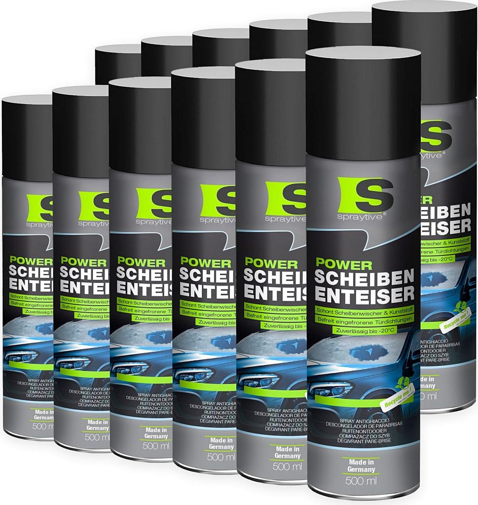 Spraytive lot de 12x 500 ml dégivrant puissant pour pare-brise – spray dégivrant pour vitres et serrures – action rapide jusqu’à -20°C