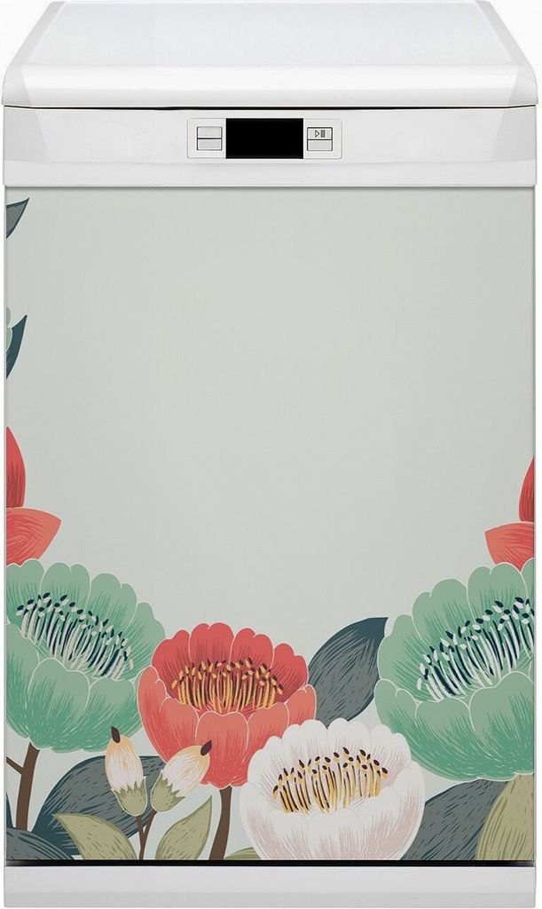 Magnet für Spülmaschine Abwaschbar 45x80 cm Magnet für Spülmaschine Magnetmatte Nachbildung - Frühlingsblumen
