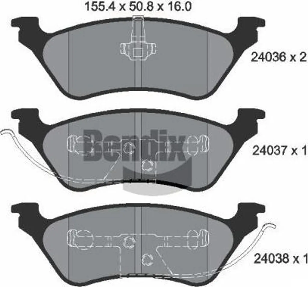 Plaquettes BENDIX BPD2082 freinage disque Voyager, conforme 05014036AA