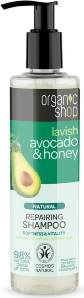 Organic Shop - Natürliches Reparaturshampoo - Avocado & Honig - Feuchtigkeitsspendend und regenerierend - 280 ml - 1 Stück