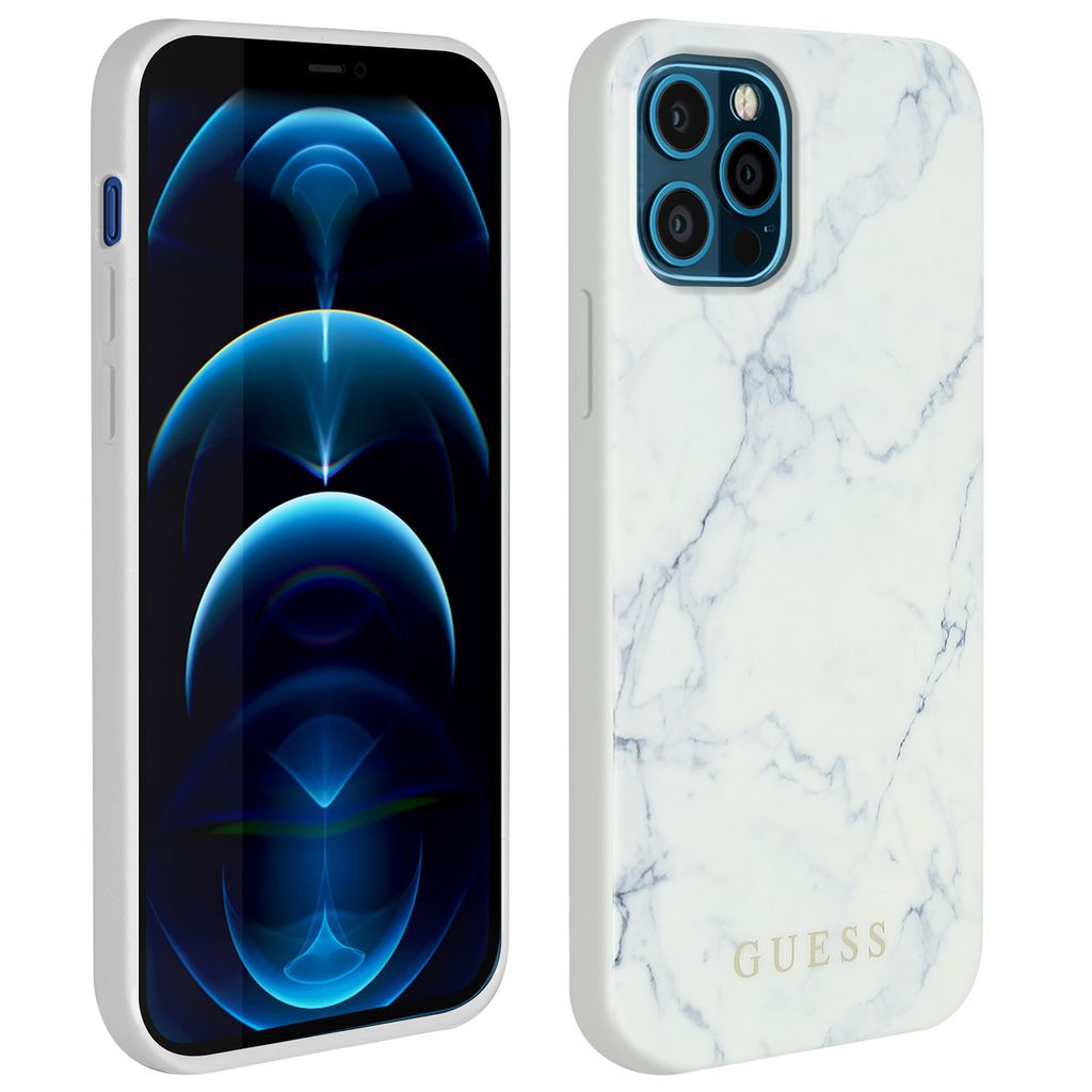 GUESS GUHCP12LPCUMAWH, Cover, Apple, iPhone 12 Pro Max, 17 cm (6.7"), Grau, Weiß