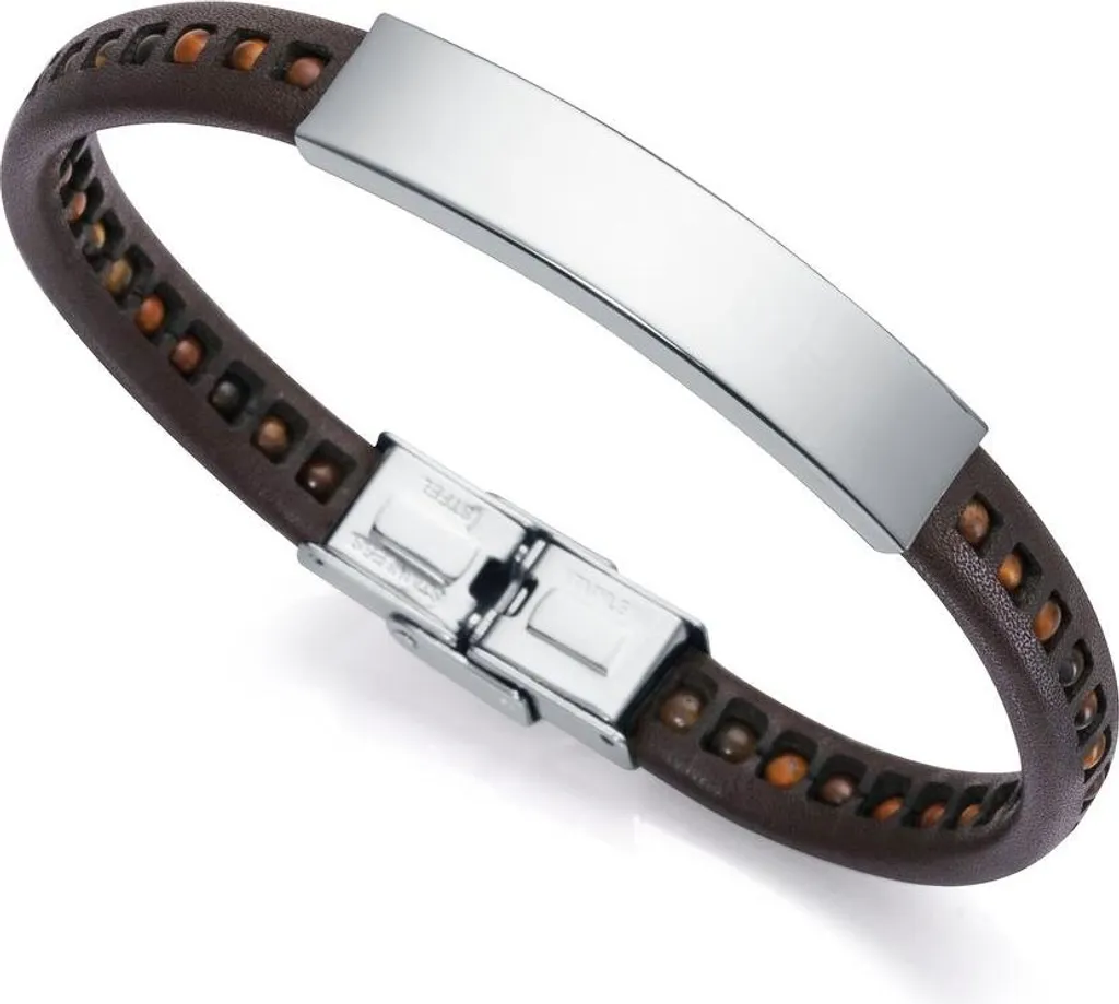 Bracelet homme Viceroy 14004P01011 anti-allergie cuir durable et acier