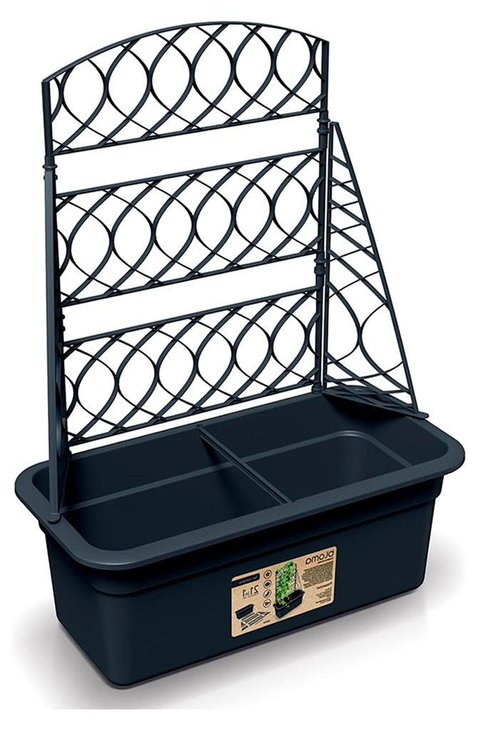 Pflanzkübel mit Pergola – Rankhilfe für Kletterpflanzen | wetterfest und robust | Maße: 58 x 78 cm | Anthrazit