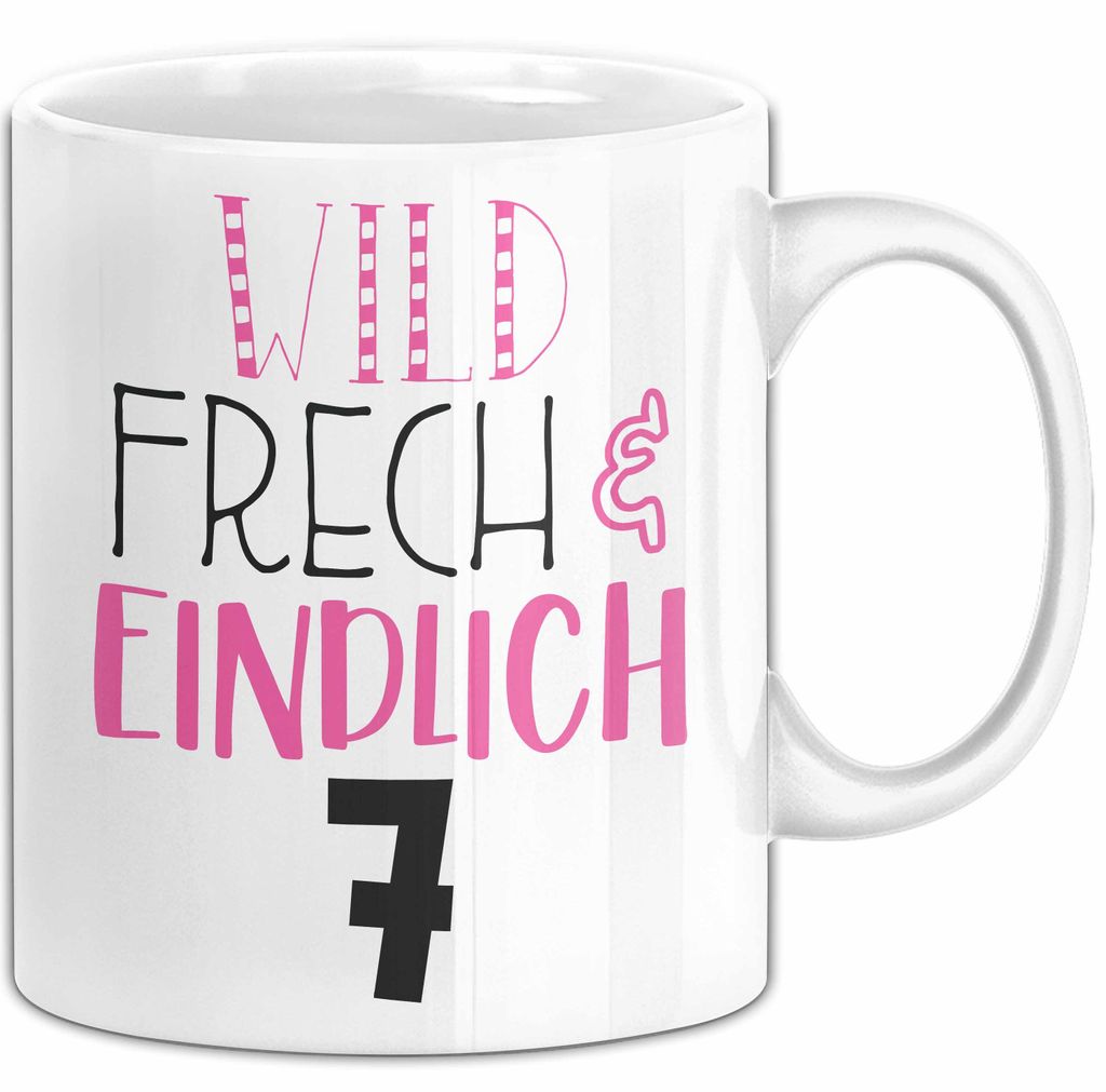 Tasse Wild Frech Und Einzigartig 7 Geschenk für Kinder 7. Geburtstag Jungs (Weiß)