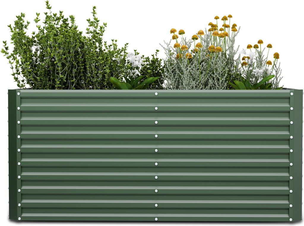 Blumfeldt High Grow Straight Hochbeet, Ergonomisches 1.800 L Rechteckiges Hochbeet Aus Wetterfestem Galvalume-Stahl Für Blumen, Kräuter & Gemüse...