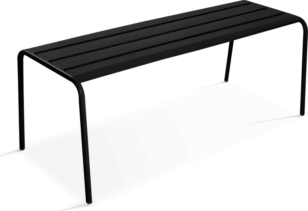 Gartenbank aus pulverbeschichtetem Stahl Schwarz - Oviala Palavas