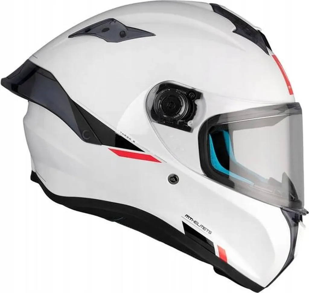 Casque intégral MT Helmets Targo S Solid A0 Blanc Brillant - Taille M - 5