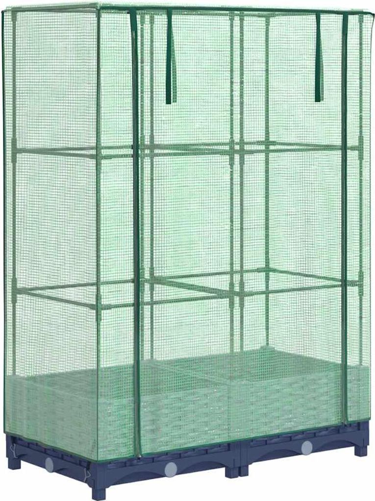 vidaXL Hochbeet mit Gewächshaus-Aufsatz Rattan-Optik 80x40x123 cm