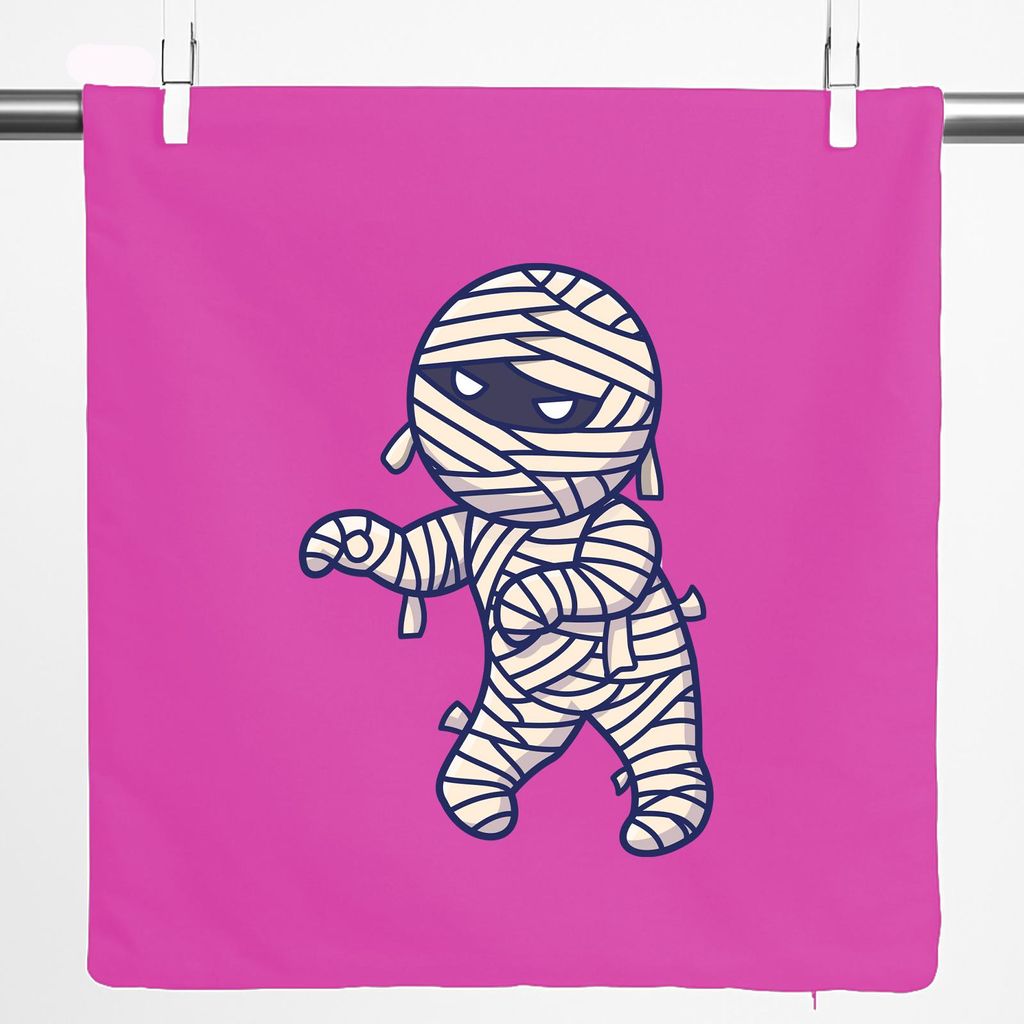 Huuraa Kissenbezug Mumie Comic 40x40cm Fuchsia Baumwolle Dekokissenbezug Geschenkidee