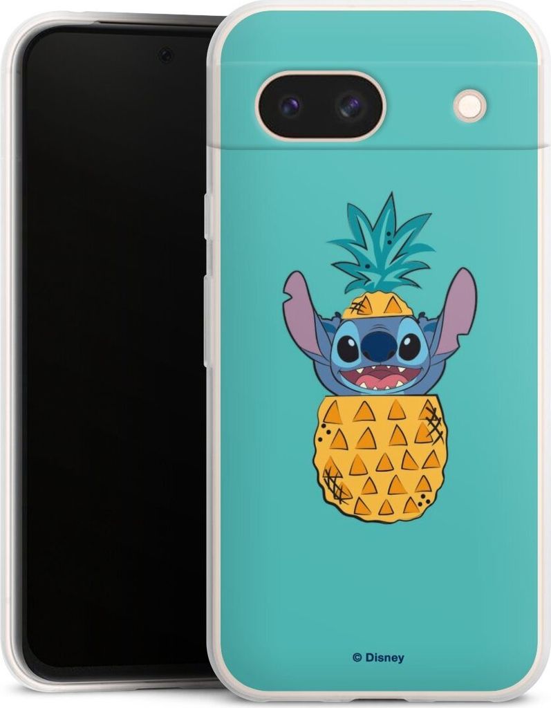 DeinDesign Slim Hülle für Google Pixel 8a Silikon Case Ultra Dünn Handyhülle Ananas Disney Lilo & Stitch