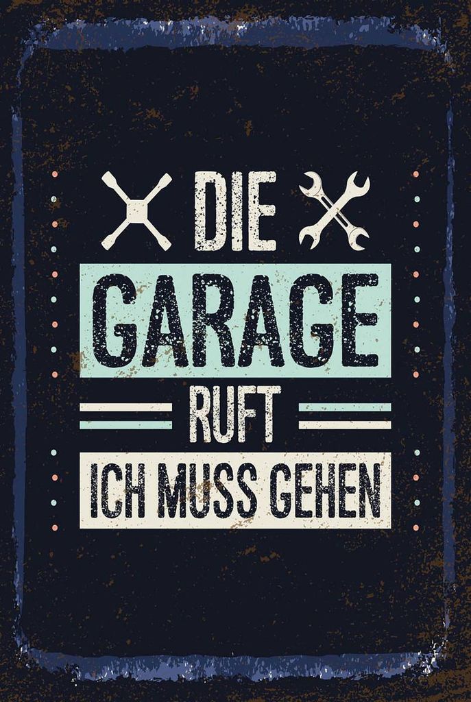 vianmo Holzschild 18x12 cm Die Garage ruft ich muss gehen