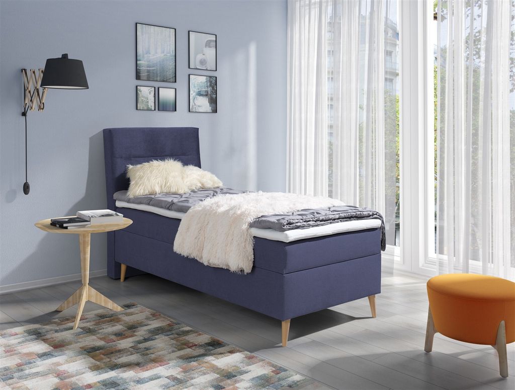 Boxspringbett Schlafzimmerbett TIAGO 100x200cm inkl.Bettkasten