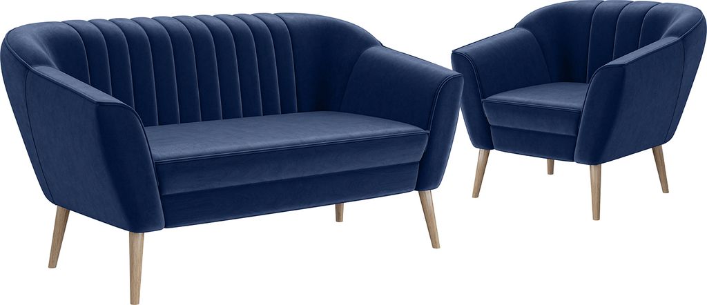 MEBLINI Mini Sofa Set 2-1 für Wohnzimmer - Mini Lounge für drei Personen - Küchensofa - Sofa Klein - Sitzgarnitur - Polstergarnitur - Sofagarnit...