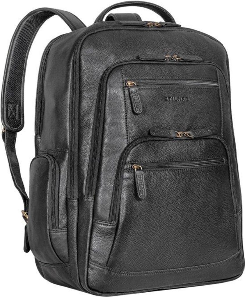STILORD „Igor“ Großer Lederrucksack für Damen und Herren mit Laptopfach – 18-Zoll-Laptoprucksack, Tagesrucksack, Studentenrucksack, Echtled...