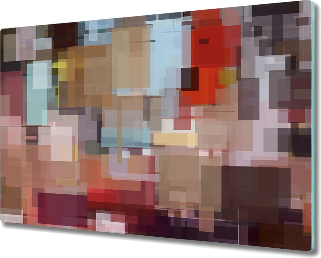 Coloray Herdabdeckplatte 80x52 cm Schneidebrett Kochplattenabdeckung Küchenbrett Hackbrett - farbige Pixel