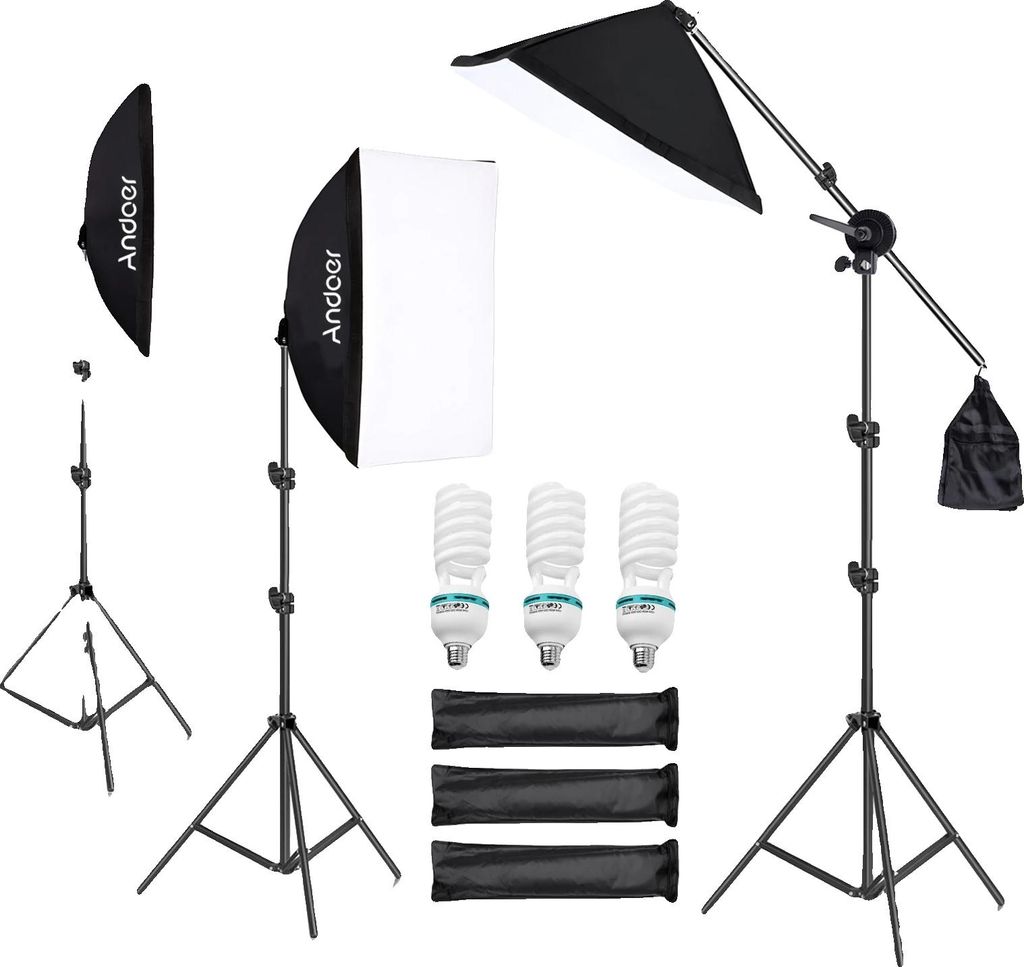 Fotografie Lichtset, Softbox Beleuchtung, LED-Lampen, verstellbares Lichtstativ