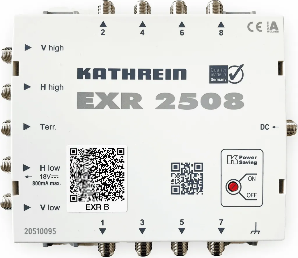 Multiswitch en cascade Kathrein EXR 2508 pour réseau satellite collectif